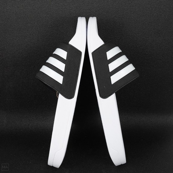 NWT Adidas Men's Cloudfoam Adilette Slides Size 10 White/Black - Picture 7 of 8
